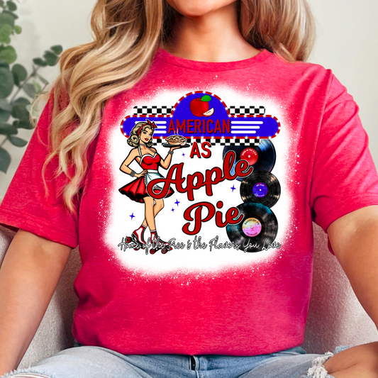 American As Apple Pie - Digital Sublimation & DTF File - Retro Diner PNG