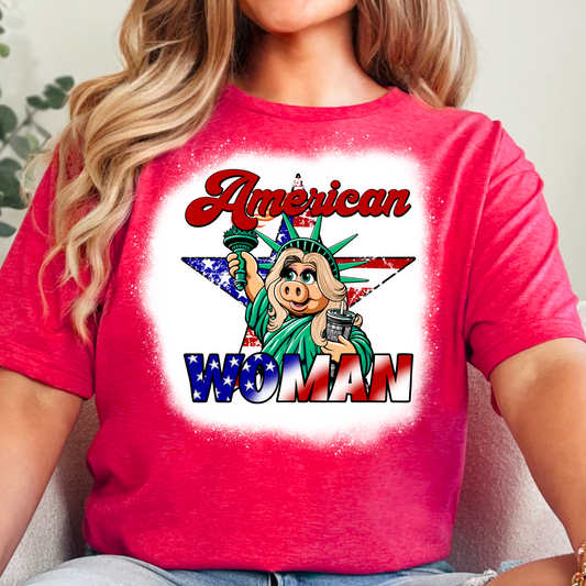 American Woman Miss Piggy Statue of Liberty Tee
