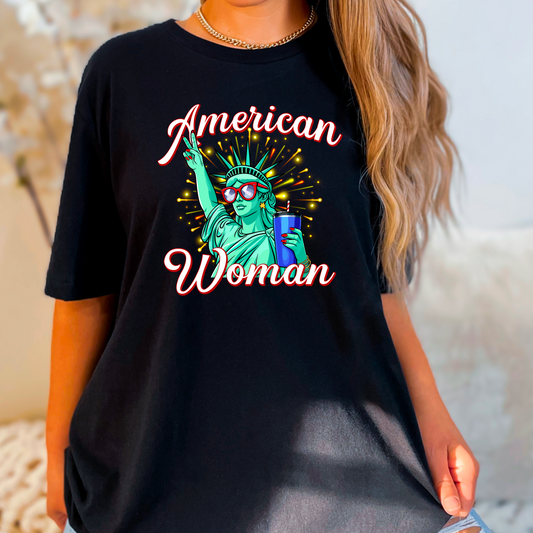 American Woman Statue of Liberty Patriotic Sublimation PNG