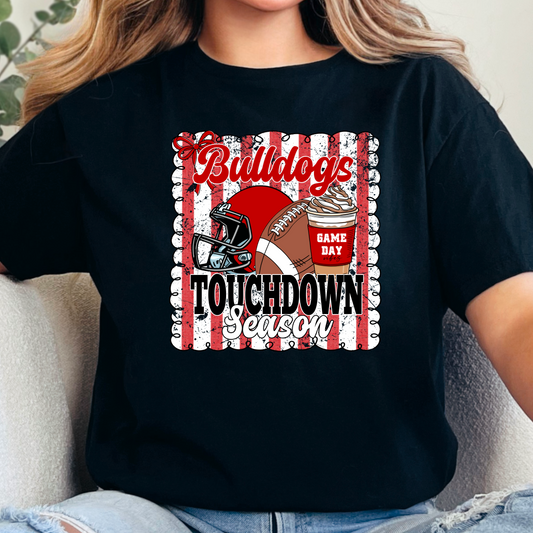 Bulldogs Touchdown Season Tee – Red Edition