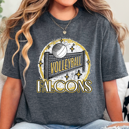 Falcons Volleyball Tee – Gold Accent