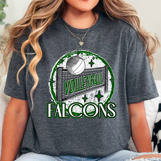 Falcons Volleyball Tee – Green Accent