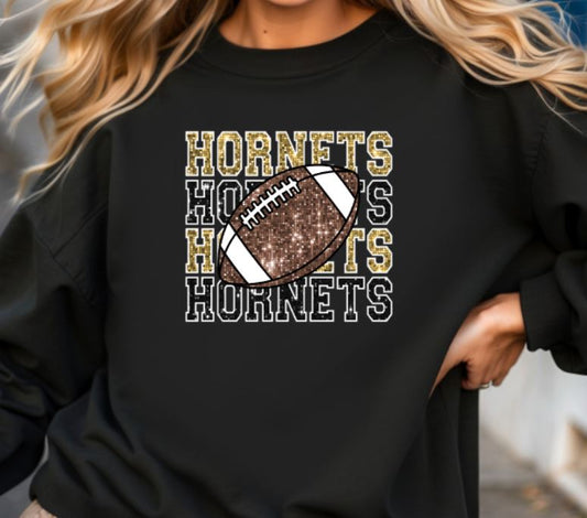Hornets football faux glitter