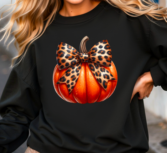 Leopard bow pumpkin