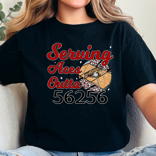 Serving Aces Outta 56256 Eagles Volleyball Tee