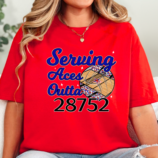 Serving Aces Outta 28752 Titans Volleyball Tee