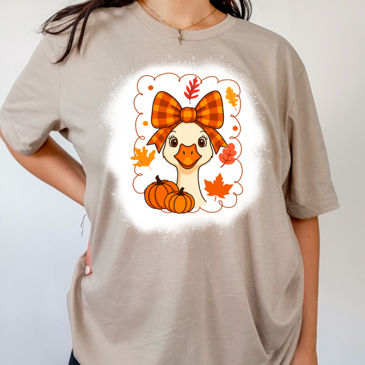 Silly Goose Fall Tee with Pumpkins and Bow