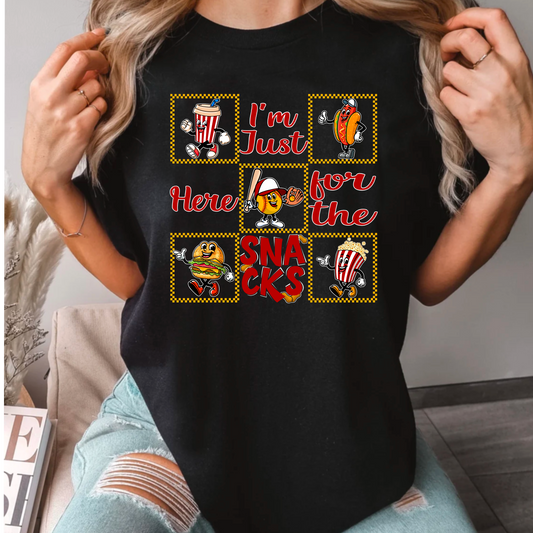 I'm Just Here for the Snacks Softball Tee