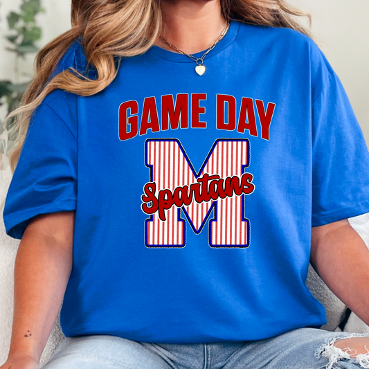 Spartans Seersucker Game Day Tee