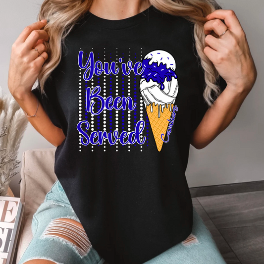You’ve Been Served Volleyball Tee – Cavaliers Blue Ice Cream Cone Shirt