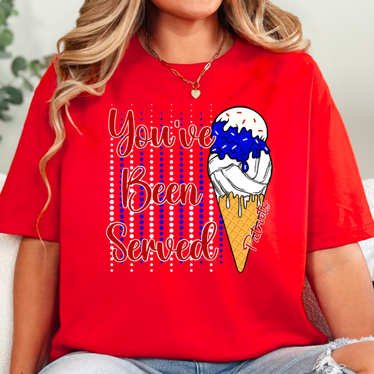 You’ve Been Served Volleyball Tee – Patriots
