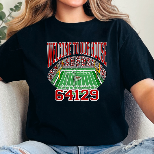 Welcome to Our House Kansas City Football Tee – 64129