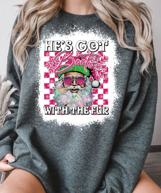 Boots with fur santa