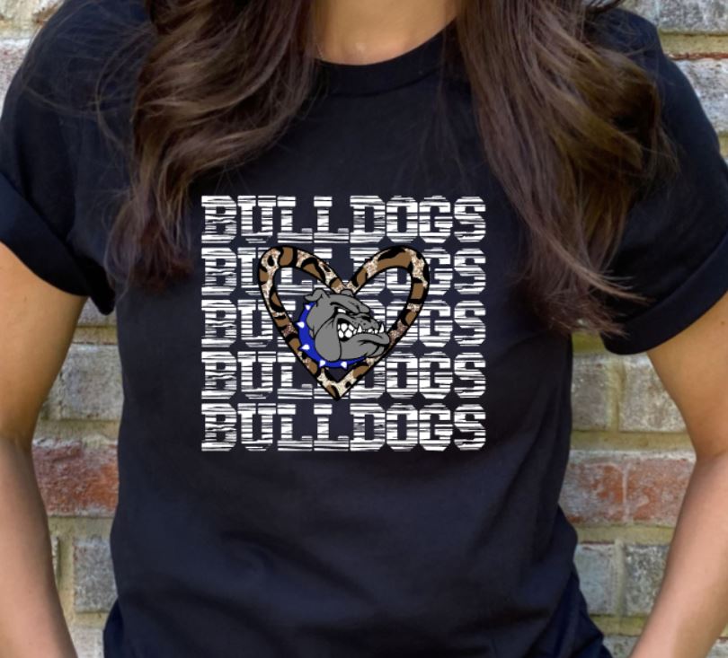Bulldogs leopard heart