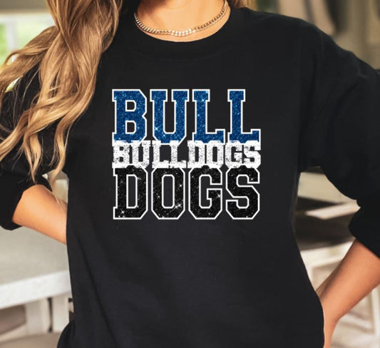 Bulldogs faux glitter