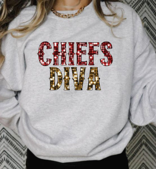 Chiefs diva faux sequins