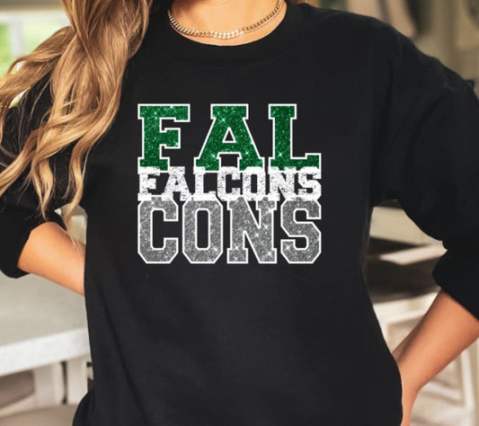 Falcons faux glitter