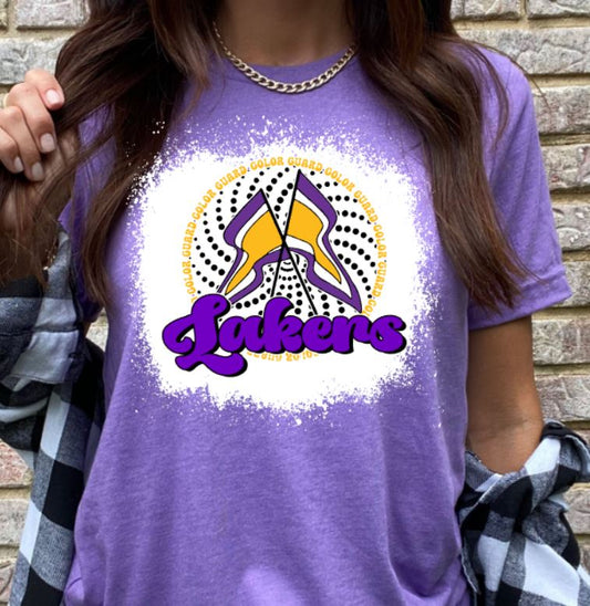 Lakers color guard flags