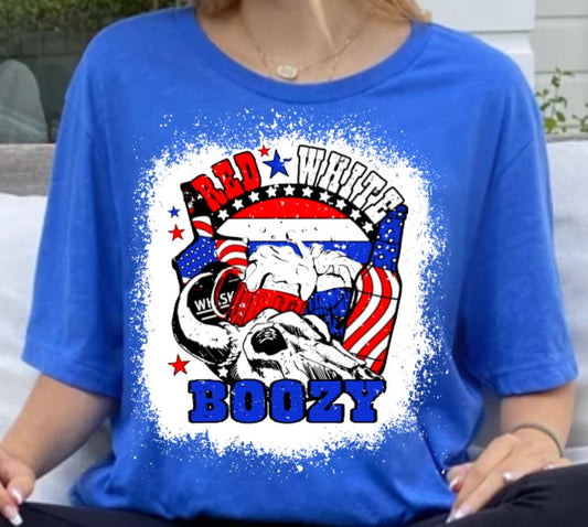 Red white and boozy skull