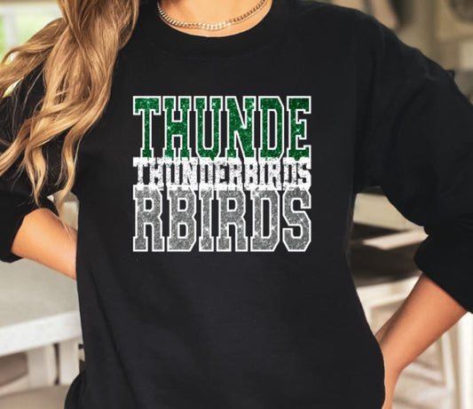 Thunderbirds faux glitter