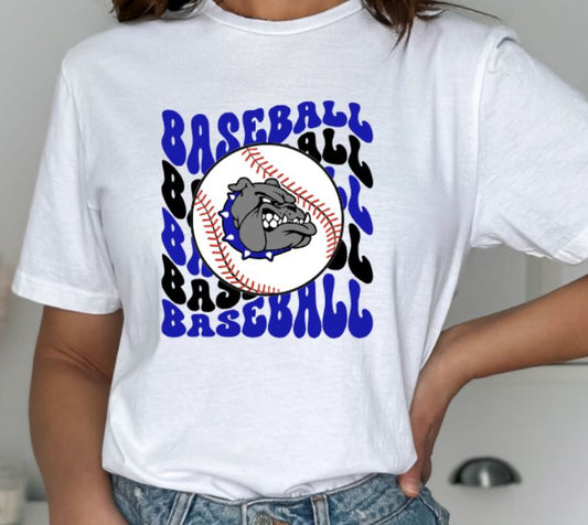 Bulldogs wavy baseball