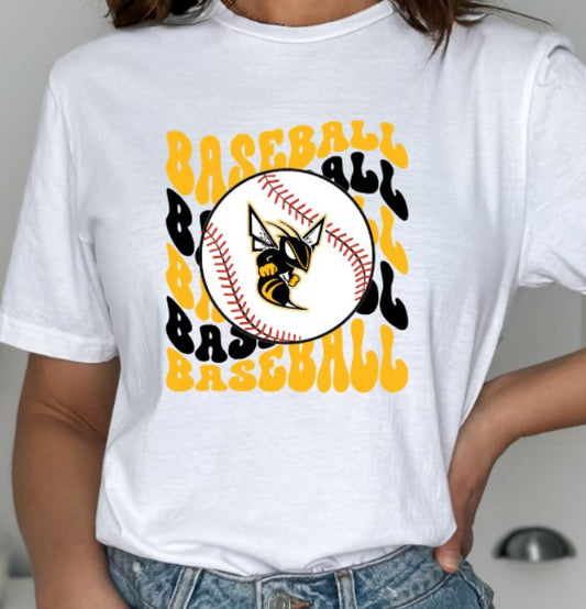 Hornets wavy baseball