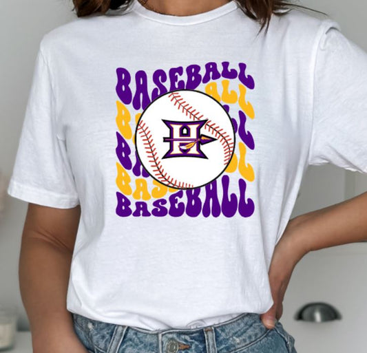 Indians wavy baseball