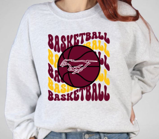 Mustangs wavy basketball