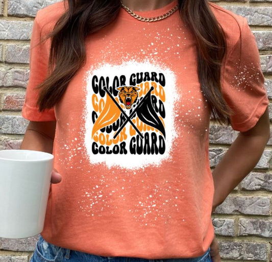 Wildcats wavy color guard