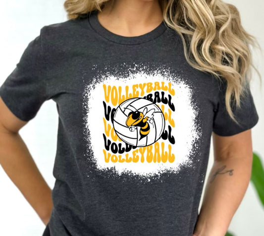 Yelllowjackets wavy volleyball