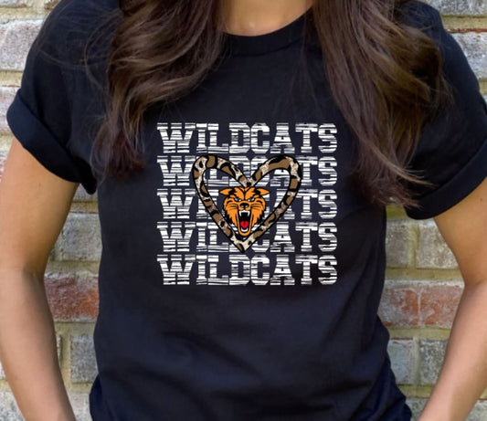 Wildcats leopard heart