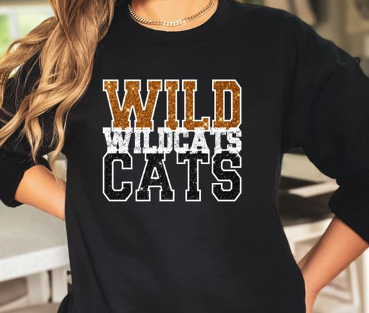 Wildcats faux glitter