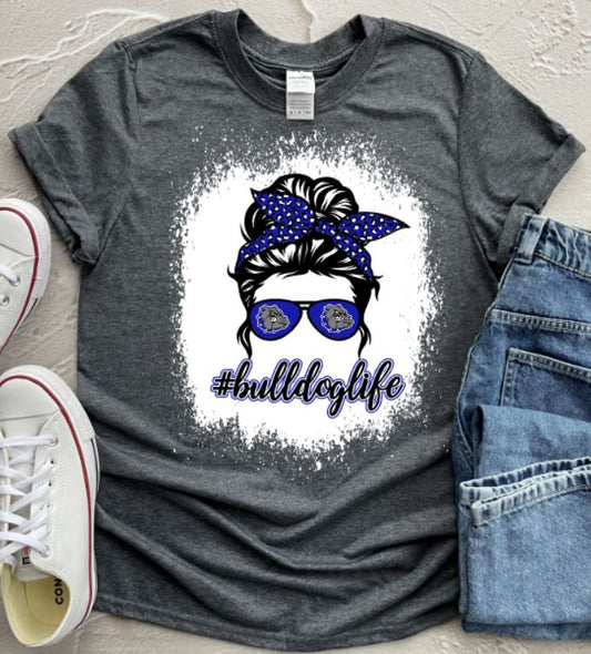 Bulldog messy bun life