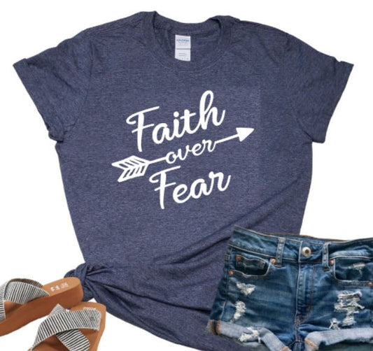 Faith over fear arrow