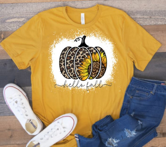 Hello fall sunflower pumpkin