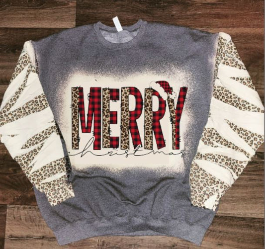 Merry Christmas w leopard sleeves
