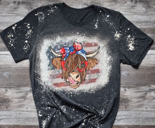 Patriotic Highland Cow