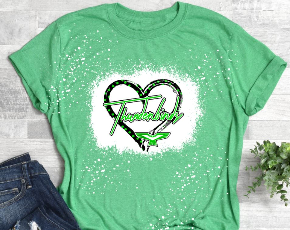 Thunderbirds polka dot heart