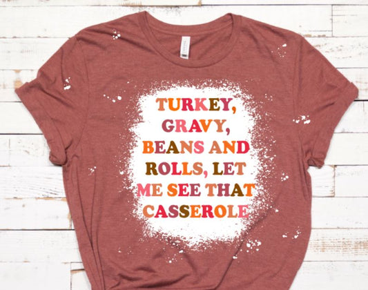 turkey gravy beans and rolls