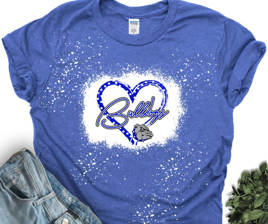 Bulldog polka dot heart