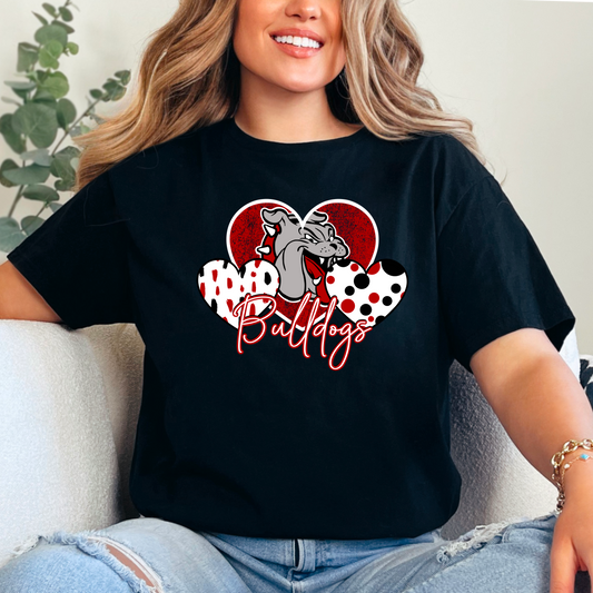 Bulldogs double heart red
