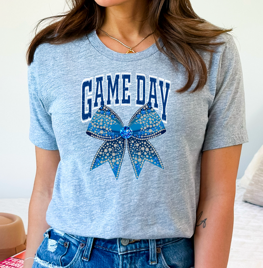 Game day blue bow