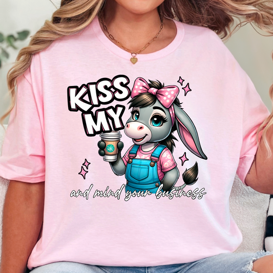 Kiss My and Mind Your Business Donkey Digital File | PNG Download