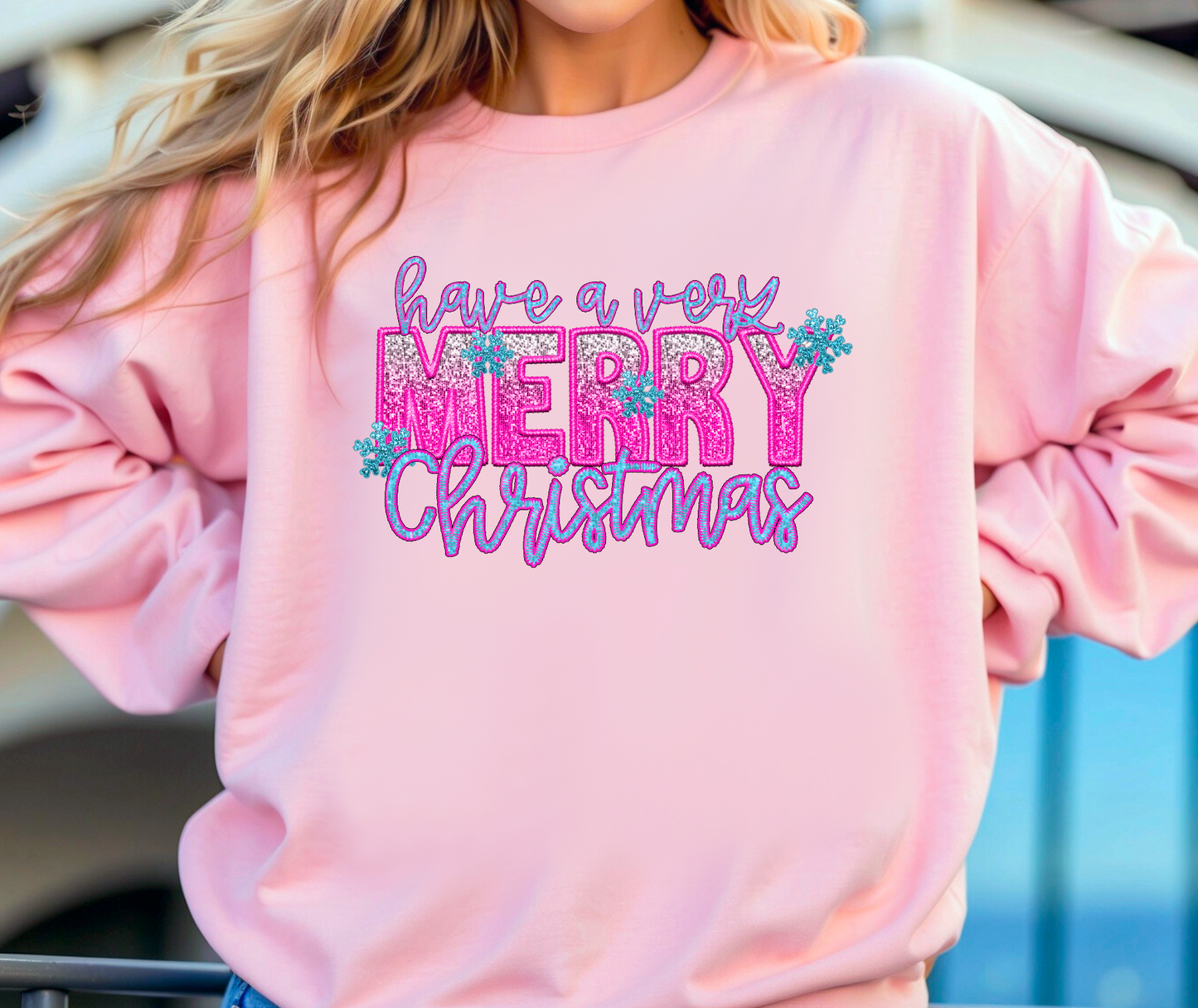 Merry Christmas faux sequins