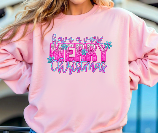 Merry Christmas faux sequins