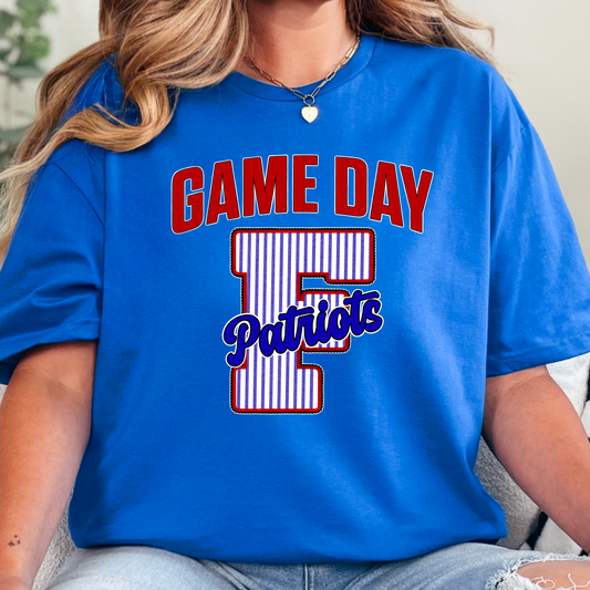Game Day Patriots Seersucker Tee