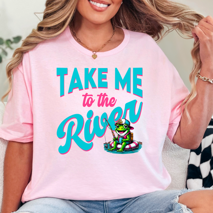 Take Me to the River - Digital Sublimation & DTF File - Fishing Frog PNG