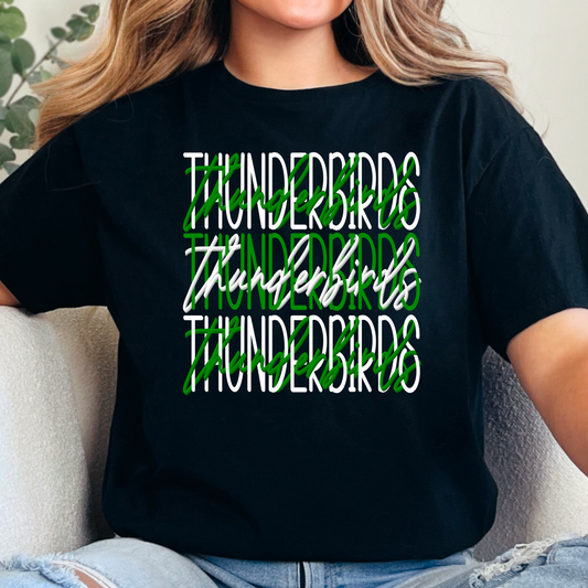 Thunderbirds Stacked Script Tee