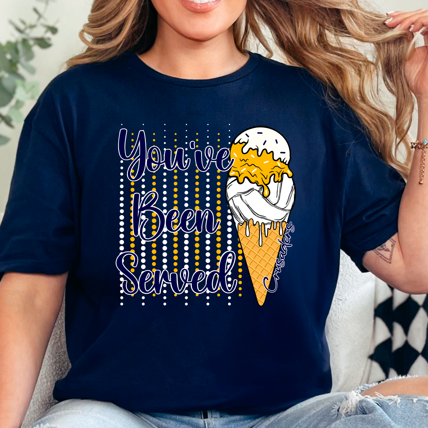 You’ve Been Served Volleyball Tee – Crusaders