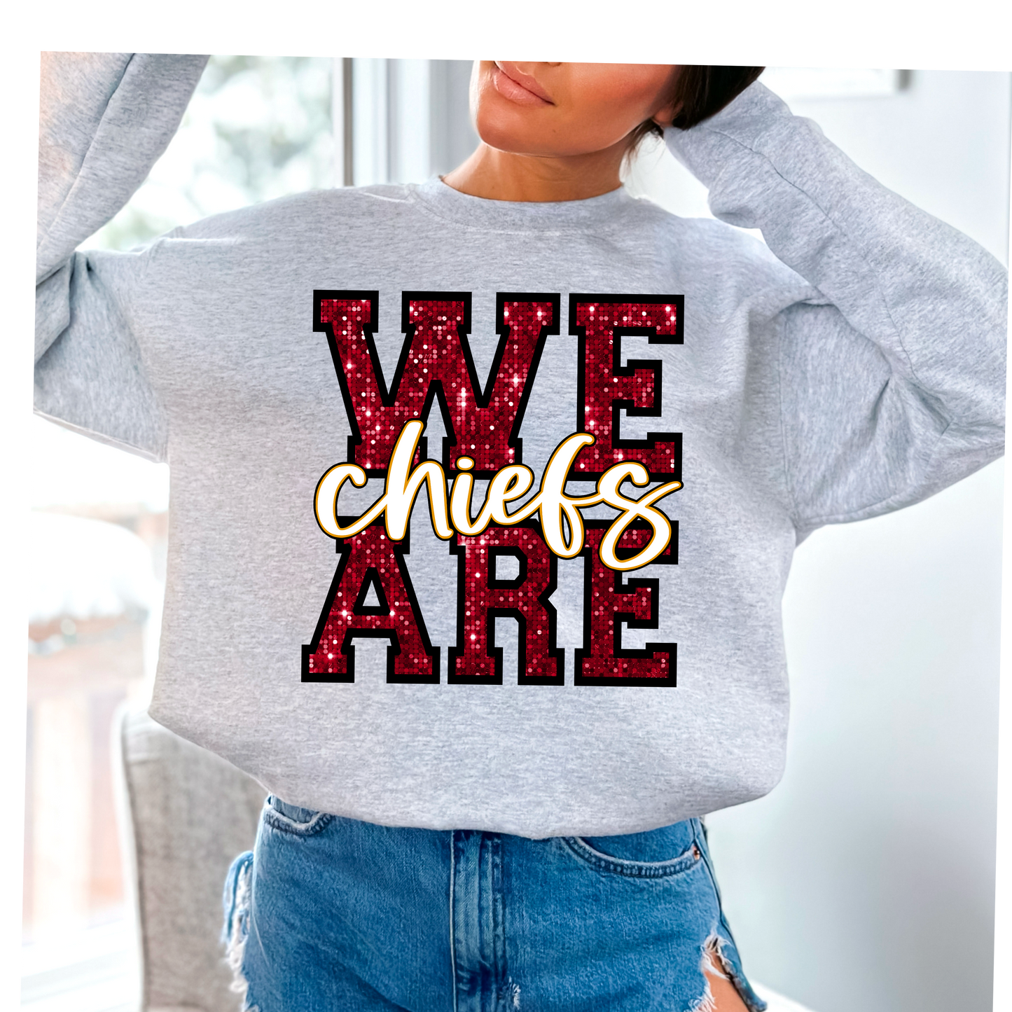 WE are chiefs faux sequins